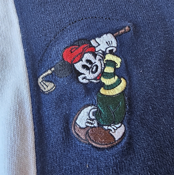 Rare Vintage Disney Mickey Donald Goofy Golfing Knit Thick Striped Sweater - Picture 6 of 12